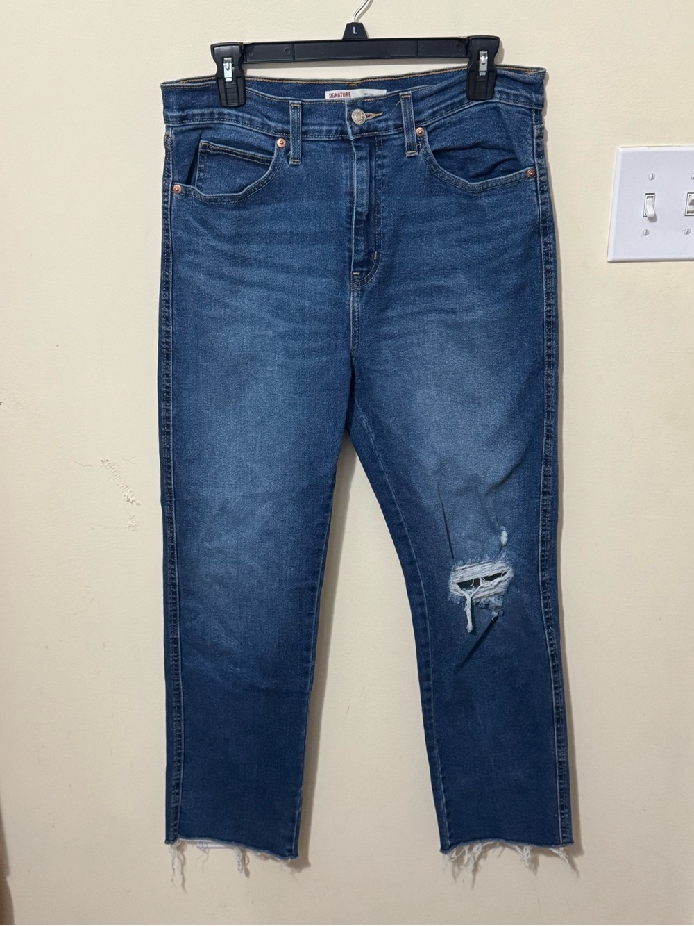 Levi's Blue Slim Straight Distressed Jeans
